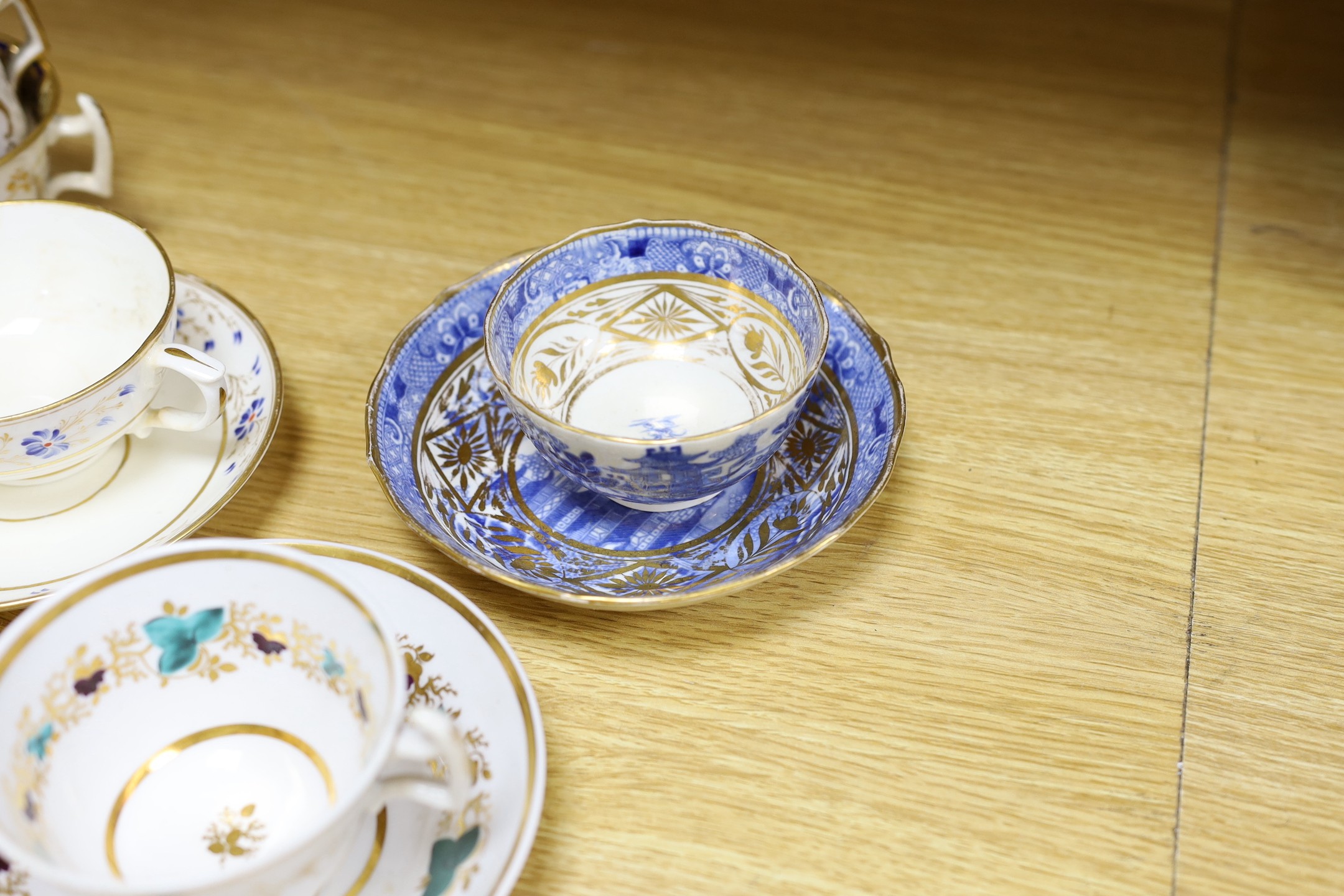 A Bloor Derby trio, a Charles Bourne trio, and other teaware